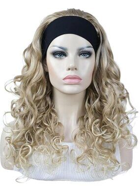 Aimole Long Curly 3/4 Headband Wig in Mix Blonde (22")